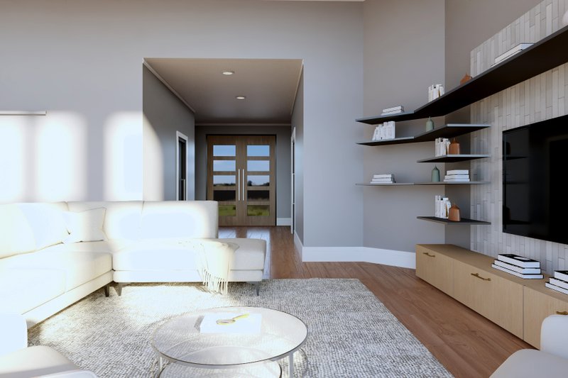House Design - Interior - Family Room 3 for Modern House Plan #1064-317 - 3 bed, 2 bath
