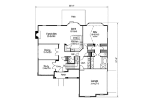 Floor Plan - Main Floor for Traditional House Plan #57-275 - 4 bed, 3.5 bath