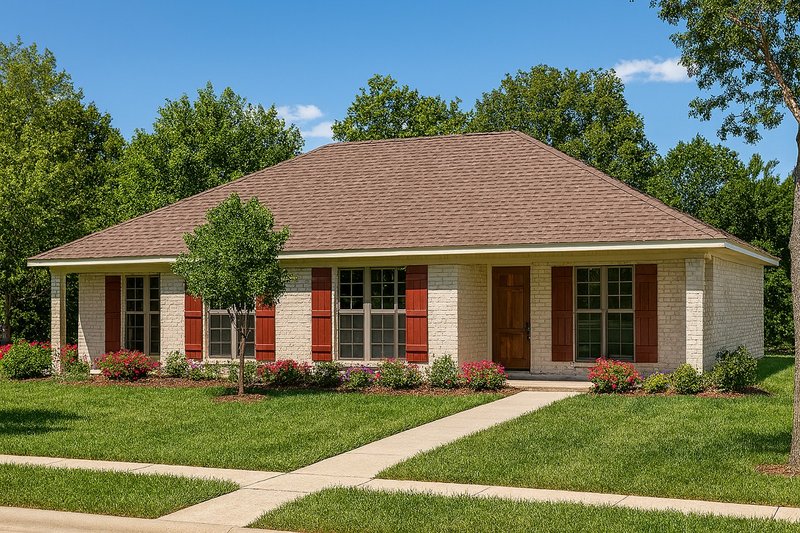 Southern Style House Plan - 2 Beds 1 Baths 1636 Sq/Ft Plan #17-1094 Exterior