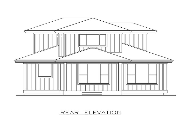 Dream House Plan - Exterior - Rear Elevation for Prairie House Plan #1100-8 - 4 bed, 2.5 bath
