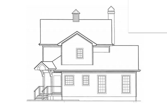 Exterior - Rear Elevation for Country House Plan #41-124 - 4 bed, 2.5 bath