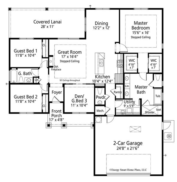 Craftsman Floor Plan - Main Floor Plan #938-95