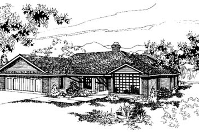 House Blueprint - Ranch Exterior - Front Elevation Plan #60-137