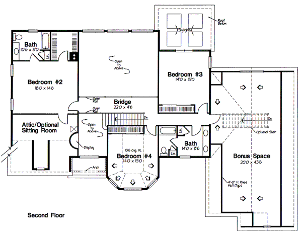 European Floor Plan - Upper Floor Plan #312-829