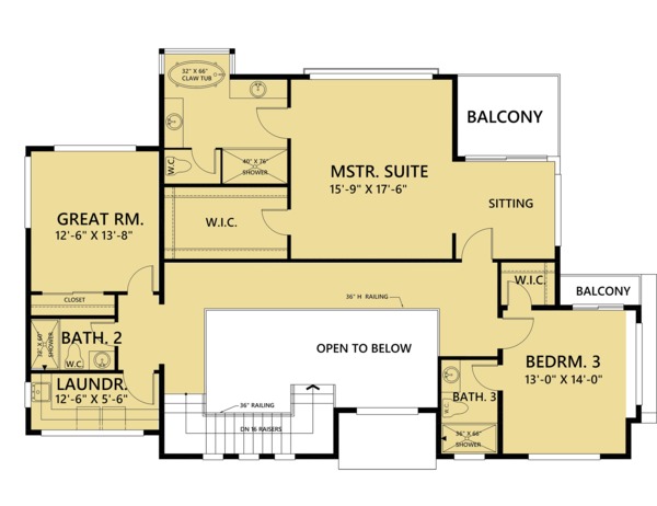 House Blueprint - Contemporary Floor Plan - Upper Floor Plan #1066-44