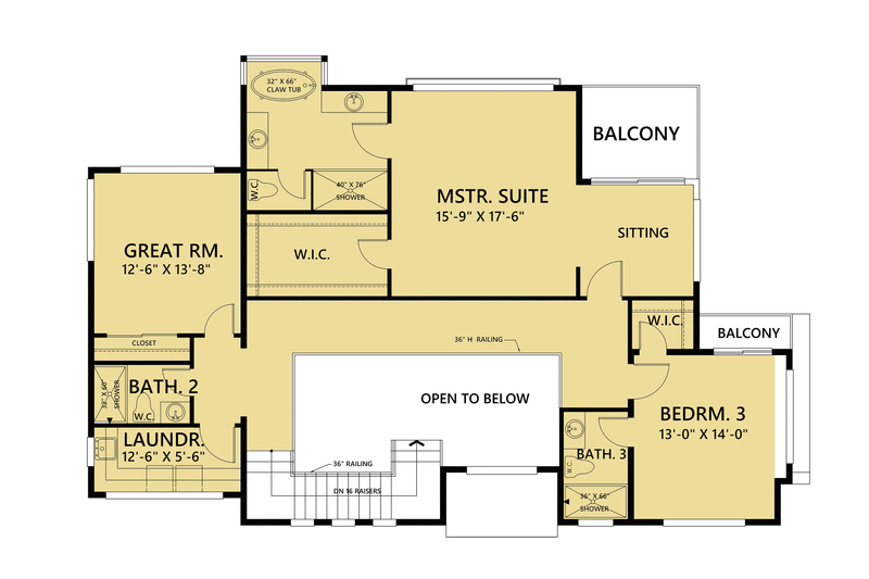 Architectural House Design - Floor Plan - Upper Floor for Contemporary House Plan #1066-44 - 4 bed, 5 bath