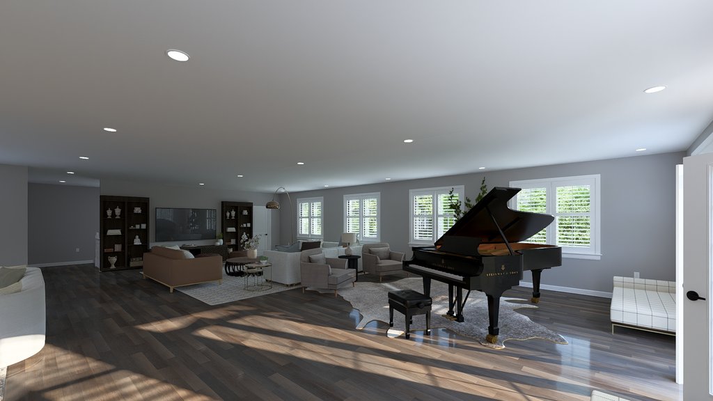 Interior - Family Room 1 for Barndominium House Plan #1060-424 - 3 bed, 2.5 bath