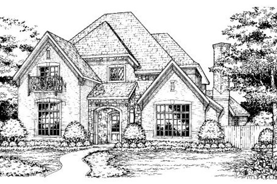 Exterior - Front Elevation House Plan #141-301 - 4 bed, 4.5 bath