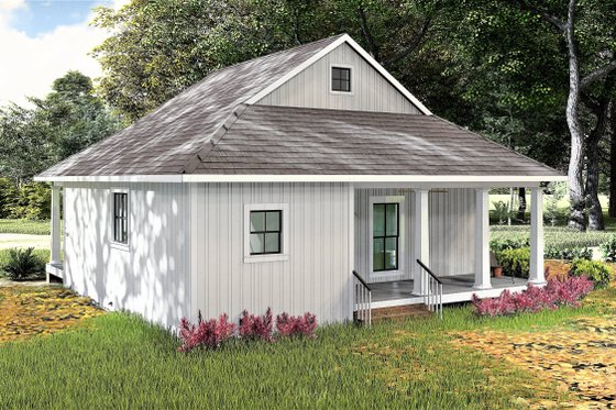 Exterior - Rear Elevation for Barndominium House Plan #44-222 - 2 bed, 1 bath