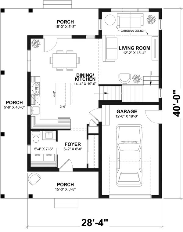 House Blueprint - Farmhouse Floor Plan - Main Floor Plan #23-2036