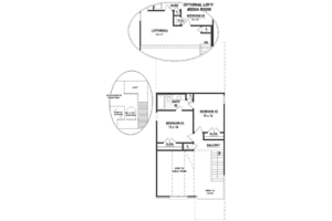 Floor Plan - Upper Floor for Southern House Plan #81-131 - 3 bed, 2.5 bath