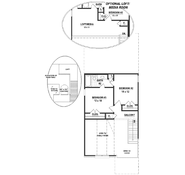 Southern Floor Plan - Upper Floor Plan #81-131