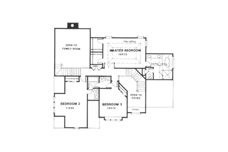 Architectural House Design - Floor Plan - Upper Floor for European House Plan #129-118 - 4 bed, 3 bath