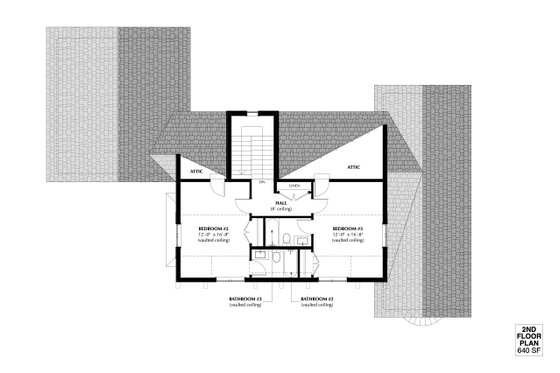 Floor Plan - Upper Floor for Traditional House Plan #933-4 - 3 bed, 3.5 bath
