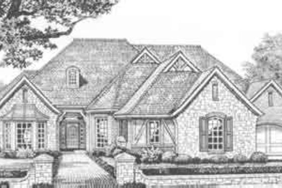 Exterior - Front Elevation 3 for European House Plan #310-357 - 3 bed, 2.5 bath
