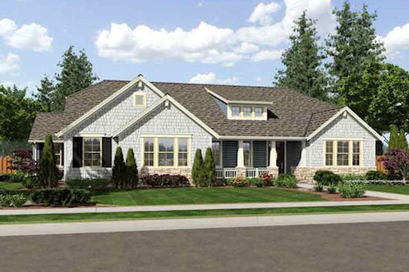 Bungalow Style House Plan - 3 Beds 2.5 Baths 2436 Sq/Ft Plan #46-479