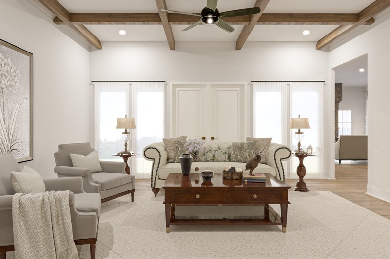 Architectural House Design - Interior - Family Room 1 for Farmhouse House Plan #54-103 - 5 bed, 5.5 bath