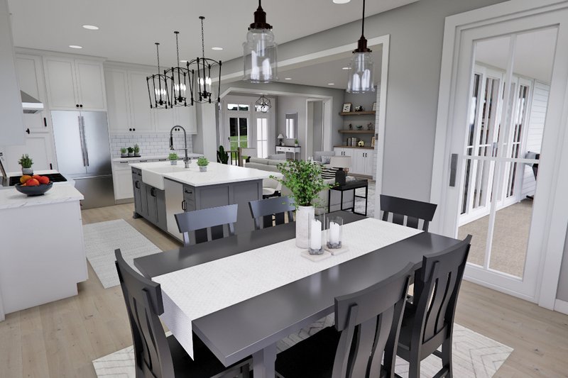 Architectural House Design - Interior - Dining Room for Craftsman House Plan #51-1300 - 3 bed, 3.5 bath