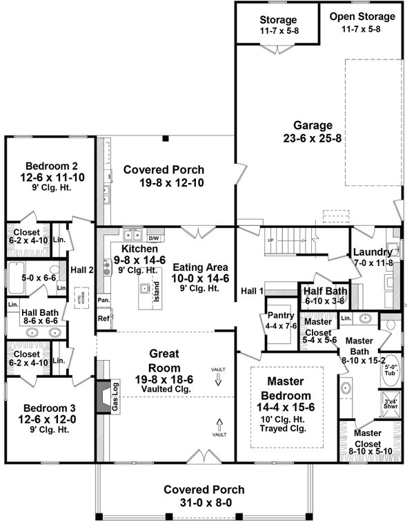 Dream House Plan - Country Floor Plan - Main Floor Plan #21-522