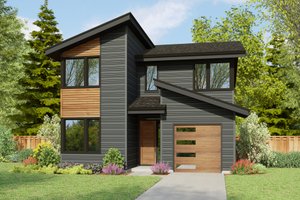Contemporary Exterior - Front Elevation Plan #48-1087