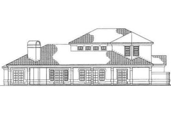 Exterior - Rear Elevation for Adobe / Southwestern House Plan #72-220 - 3 bed, 2.5 bath