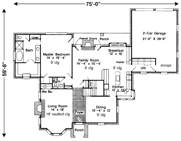 Home Plan - European Floor Plan - Main Floor Plan #410-351