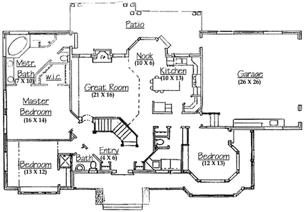 Home Plan - Country Floor Plan - Main Floor Plan #5-123
