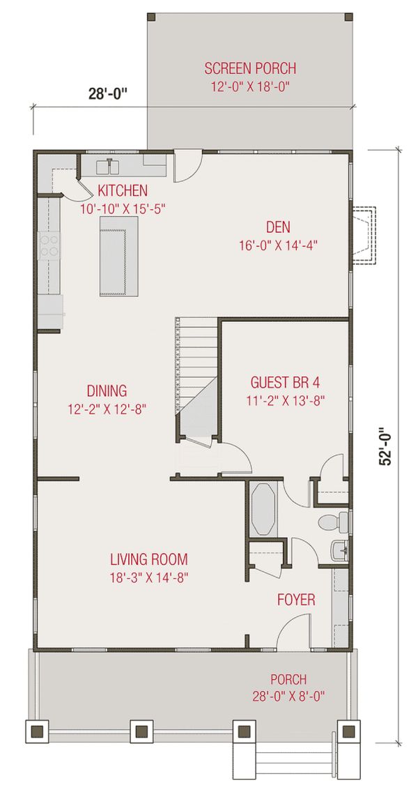 Craftsman Floor Plan - Main Floor Plan #461-75