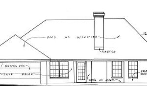 Exterior - Rear Elevation for European House Plan #40-300 - 3 bed, 2 bath