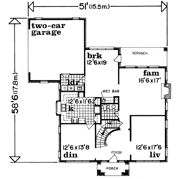 European Floor Plan - Main Floor Plan #47-530