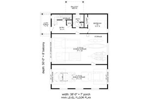 Floor Plan - Main Floor for Contemporary House Plan #932-1230 - 2 bed, 2.5 bath