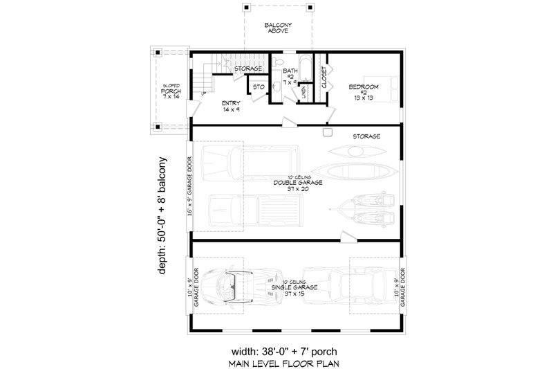 Dream House Plan - Floor Plan - Main Floor for Contemporary House Plan #932-1230 - 2 bed, 2.5 bath