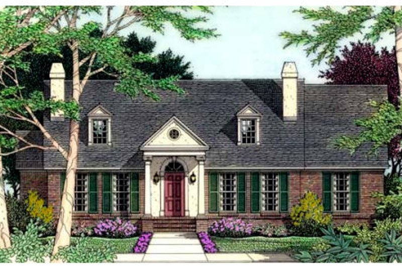Architectural House Design - Colonial Exterior - Front Elevation Plan #406-191
