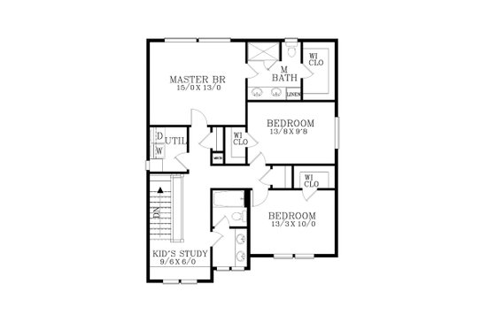 Floor Plan - Upper Floor for Craftsman House Plan #53-459 - 3 bed, 2.5 bath