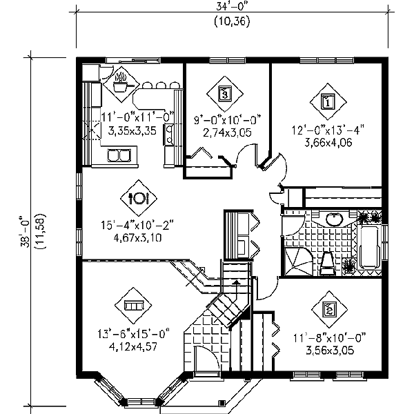 European Floor Plan - Main Floor Plan #25-185