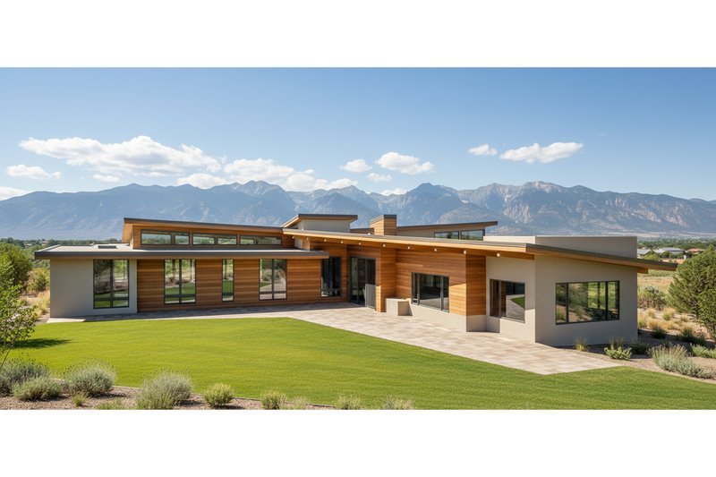 House Blueprint - Exterior - Front Elevation 4 for Modern House Plan #892-36 - 4 bed, 3.5 bath