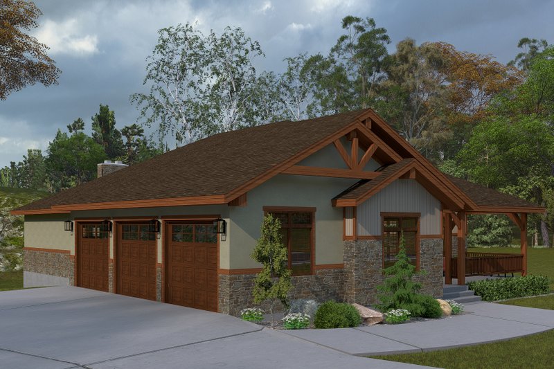 House Blueprint - Exterior - Front Elevation 4 for Traditional House Plan #1060-474 - 2 bed, 2 bath