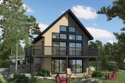 Cabin Style House Plan - 2 Beds 1 Baths 845 Sq/Ft Plan #25-4968 