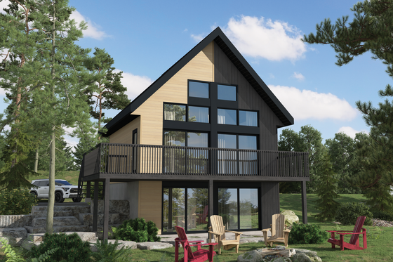 A-Frame House Plan with Big Windows