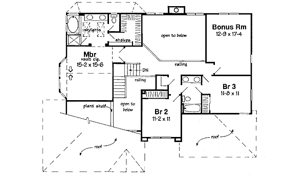 Traditional Floor Plan - Upper Floor Plan #312-815