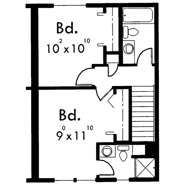 Traditional Floor Plan - Upper Floor Plan #303-385