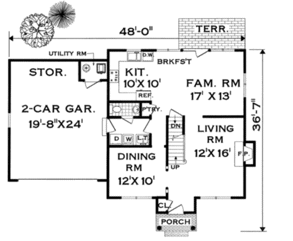 Dream House Plan - Colonial Floor Plan - Main Floor Plan #3-137