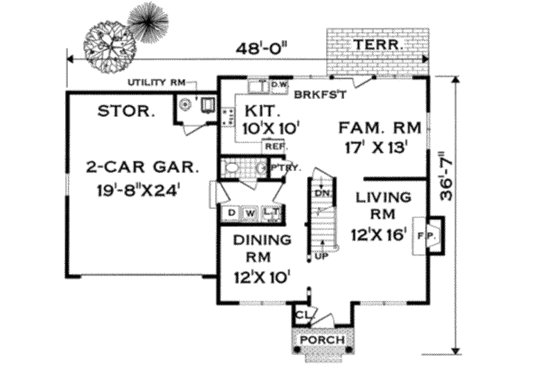 Dream House Plan - Floor Plan - Main Floor for Traditional House Plan #3-137 - 3 bed, 2.5 bath