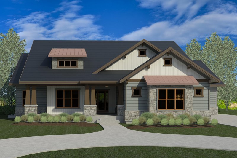 Dream House Plan - Craftsman Exterior - Front Elevation Plan #920-33