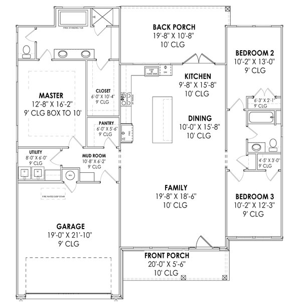 Home Plan - Country Floor Plan - Main Floor Plan #1096-114