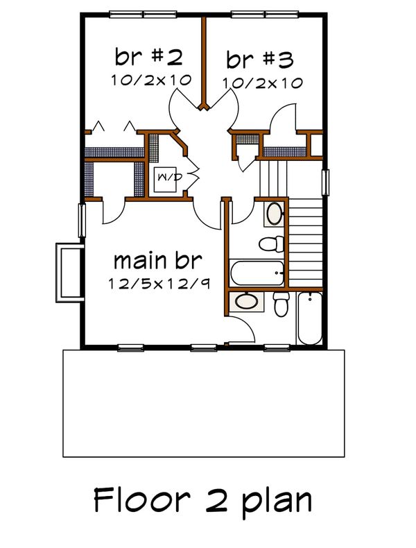 Craftsman Floor Plan - Upper Floor Plan #79-313