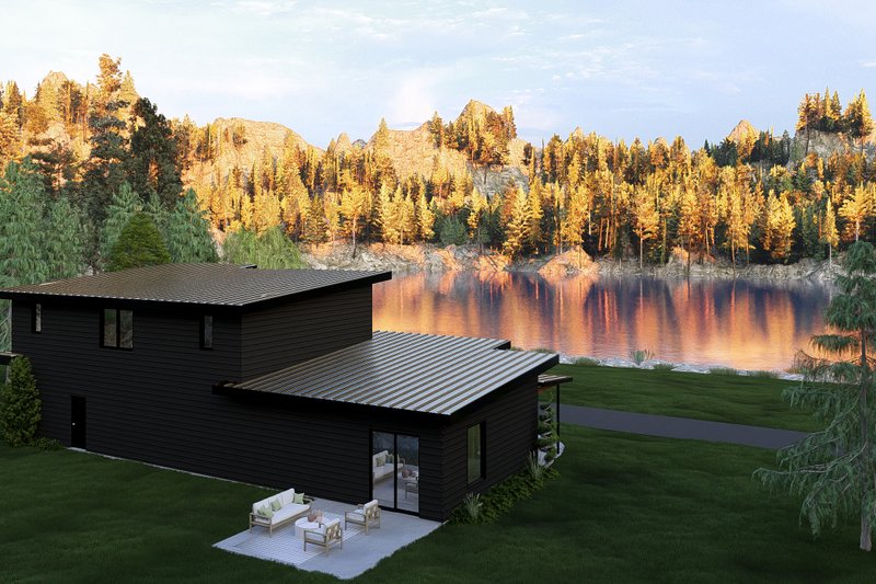 Architectural House Design - Exterior - Rear Elevation 1 for Contemporary House Plan #1064-399 - 3 bed, 2.5 bath