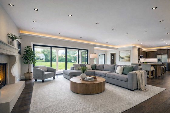 Interior - Family Room for Bungalow House Plan #1101-61 - 2 bed, 2 bath
