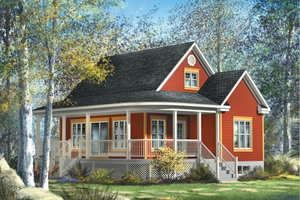 Country Exterior - Front Elevation Plan #25-4526