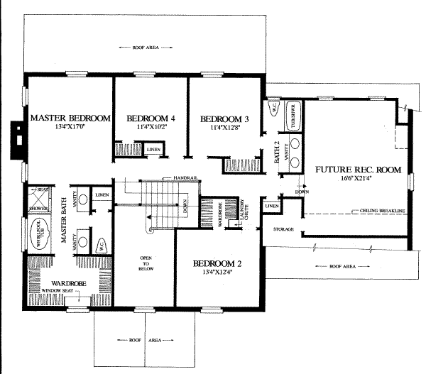Colonial Floor Plan - Upper Floor Plan #137-171